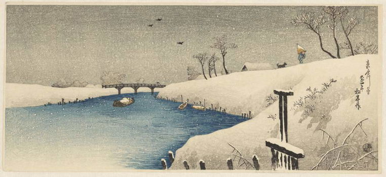 Sneeuw bij de Ayase - Takahashi Shotei - 1915 - 0