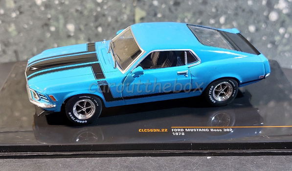 Ford Mustang Boss 302 1970 blauw 1:43 Ixo V1070 - 0