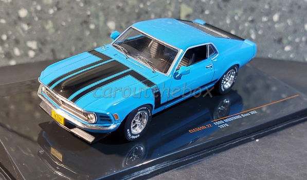 Ford Mustang Boss 302 1970 blauw 1:43 Ixo V1070 - 1