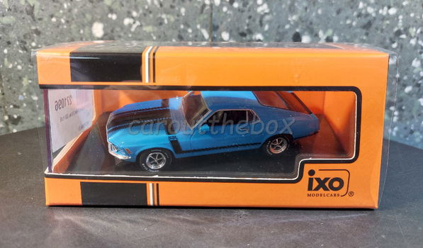 Ford Mustang Boss 302 1970 blauw 1:43 Ixo V1070 - 3