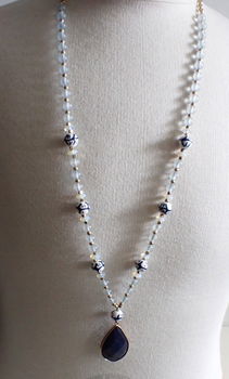 Lange ketting met hanger van Lapis Lazuli - 3