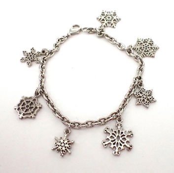 Schattige armband met sneeuwkristallen - 1