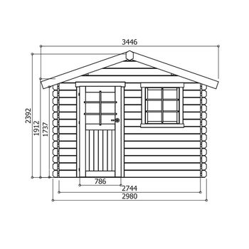 Tuinhuis-Blokhut Sologne : 2980 x 2980-390mm - 1