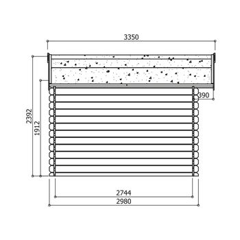 Tuinhuis-Blokhut Sologne : 2980 x 2980-390mm - 2