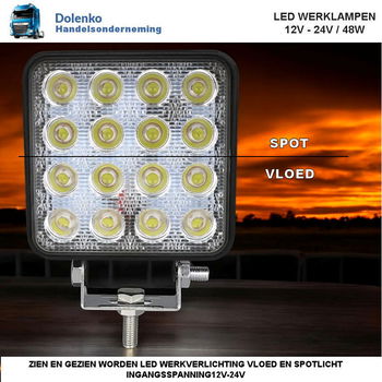 COMBO BEAM LED WERKLAMPEN – 60% Vloed - 40% Spotlicht - 5