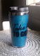 Dubbelwandig travel mug - to go beker - glitter - met tekst - blauw - 3 - Thumbnail