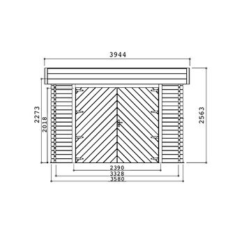 Tuinhuis-Blokhut garage modern (S8993): 3580 x 5380mm - 1