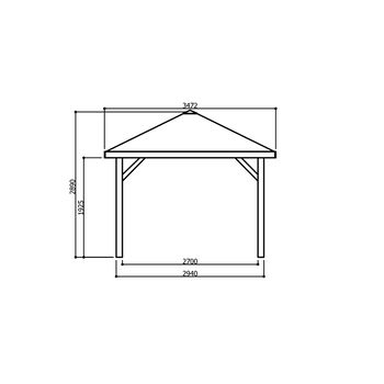 Tuinhuis-Blokhut kiosk (S7712): 3470 x 3470mm - 1