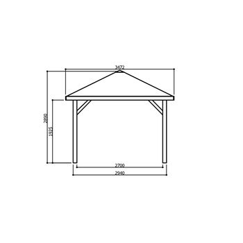 Tuinhuis-Blokhut kiosk (S7712): 3470 x 3470mm - 2