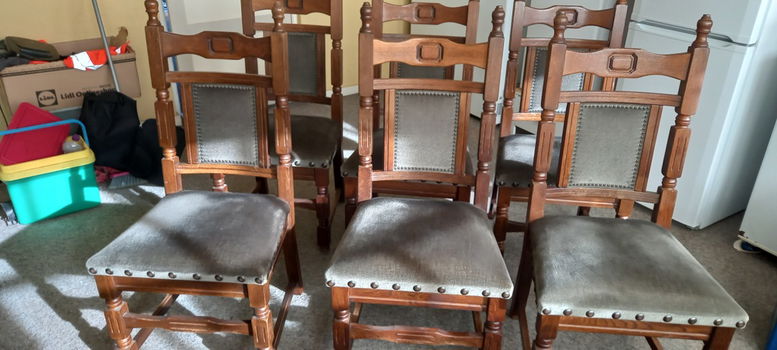 te koop mooie antieke eiken 6 huiskamer stoelen - 1