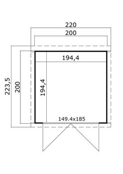 Tuinhuis-Blokhut Kibo 1: 200 x 200cm - 5