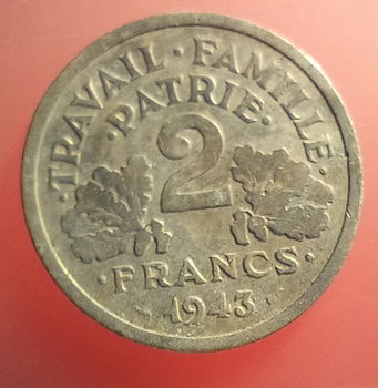 frankrijk 2 francs 1943 kwaliteit zie fotos - 0