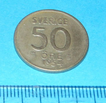 Zweden - 50öre 1954 - zilver - 0