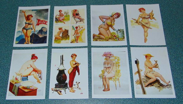 8 Hilda pin-up kaarten - set M - 0