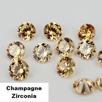 Champagne Zirconia - 5mm - briljant geslepen - 0