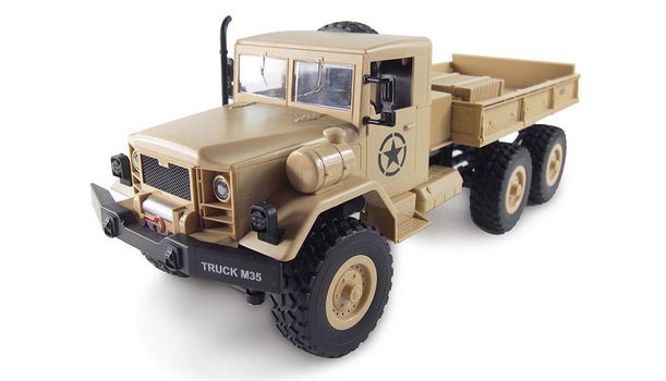 RC vrachtauto U.S. M35 leger vrachtwagen 6WD RTR 1:16, zandkleur - 0