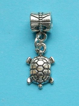 Schildpad bangle, Tibet zilver, model B, Pandora stijl - 0