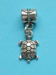 Schildpad bangle, Tibet zilver, model B, Pandora stijl