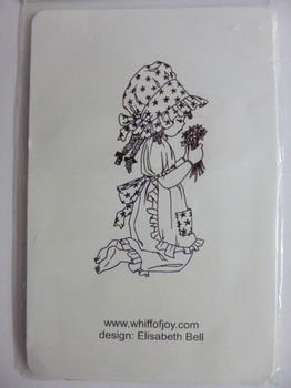 Whiff of Joy rubber stempel - Girl with Flowers - 0