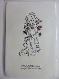 Whiff of Joy rubber stempel - Girl with Flowers