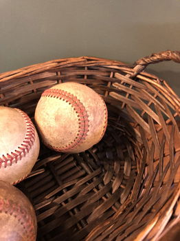 Oude Brocante Vintage Honkbal / Baseball Ballen Leer - 6