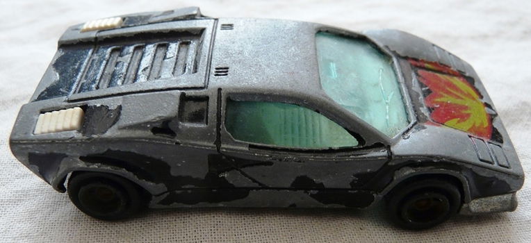 Modelauto, Majorette, Schaal 1:56, No.37 - Lamborghini Countach - Black, 1983-1985.(Nr.1) - 5