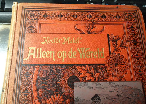 Het antieke boek Alleen Op De Wereld van Hector Malot. - 2