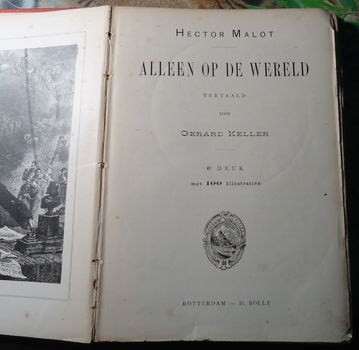 Het antieke boek Alleen Op De Wereld van Hector Malot. - 3