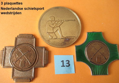 schietsport, heel veel medailles en plaquettes binnen en buitenland, nieuw en uitgegeven - 0