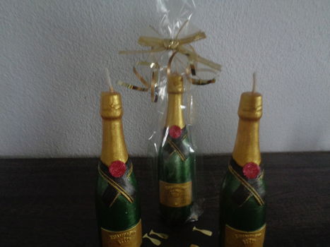 Super mooie champagne kaars flesje - 6