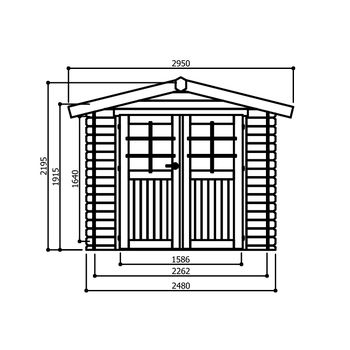 Tuinhuis-Blokhut Gera : 2480 x 2480mm - 1