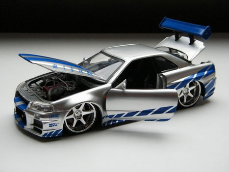 modelauto 2Fast 2Furious Nissan Skyline GT-R R34 – Brian – Jada 1:24 Black Friday - 2