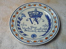 Wandbord Porceleyne Fles 1914-1919 einde WO1 Diameter: 18 cm