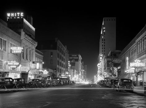 Dallas bij nacht - 1942 - fotoprint - 0