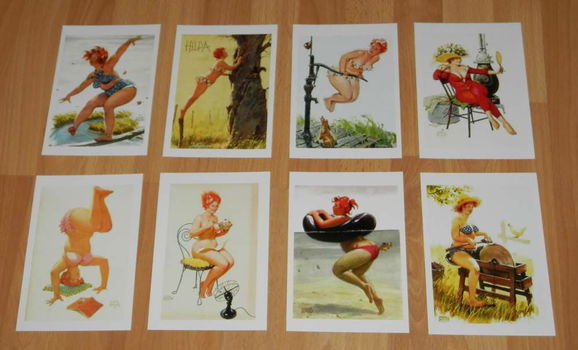 8 Hilda pin-up kaarten - set C - 0