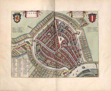 Kaart van Gouda - 1652 - overdruk - 0