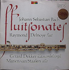 LP - Bach - Fluitsonates - Raymond Delnoye, fluit