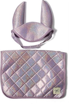 Stokpaard Zadeldekje en Glitter Muts Lila