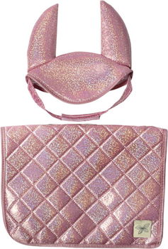 Stokpaard Zadeldekje en Glitter Muts Roze - 0