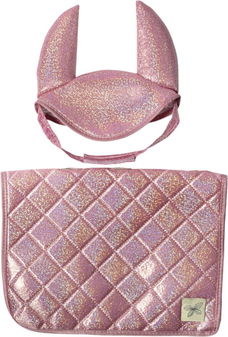 Stokpaard Zadeldekje en Glitter Muts Roze