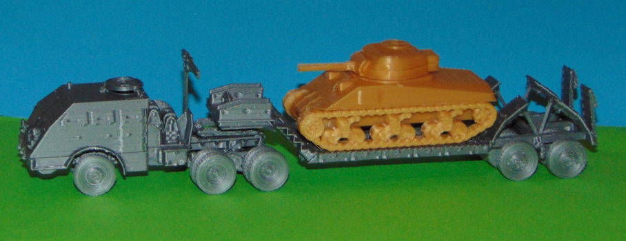 Dragon Wagon en Sherman - 3D-print in 1:72 - gebouwd - 0