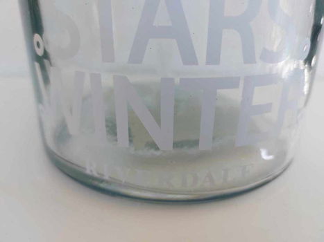 Riverdale 2 x grote fles waxine licht Joy Love Stars Winter. - 4