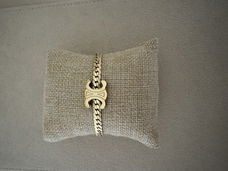 Gouden triomphe letter schakel armband verguld en waterproof