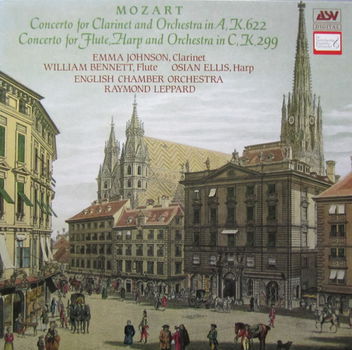 LP - Mozart - Emma Johnson, clarinet, William Bennet, flute, Osian Ellis, harp - 0