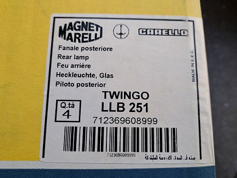 Renault Twingo I Achterlicht Lampglas Magneti Marelli LLB251 712369608999 Rechts - 3