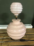 Grote Art-Deco Tafellamp ''Pretty in Pink'' Prachtig.