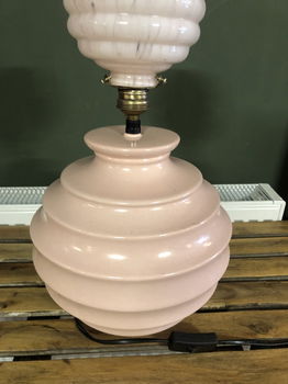 Grote Art-Deco Tafellamp ''Pretty in Pink'' Prachtig. - 1