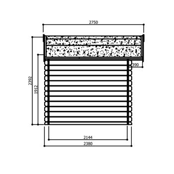 Tuinhuis-Blokhut Chartres : 2980 x 2380mm-390mm - 2