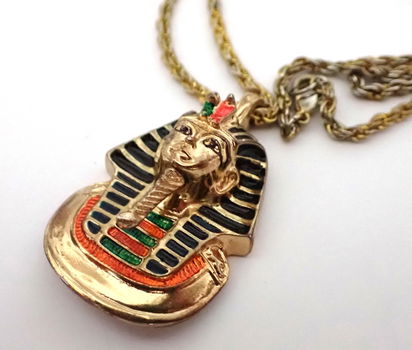 Aparte ketting met hoofd van Tut Ankh Amon - 1