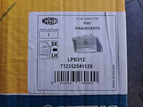 Fiat Cinquecento (170) Koplamp Magneti Marelli LPB312 712352541129 Links - 4